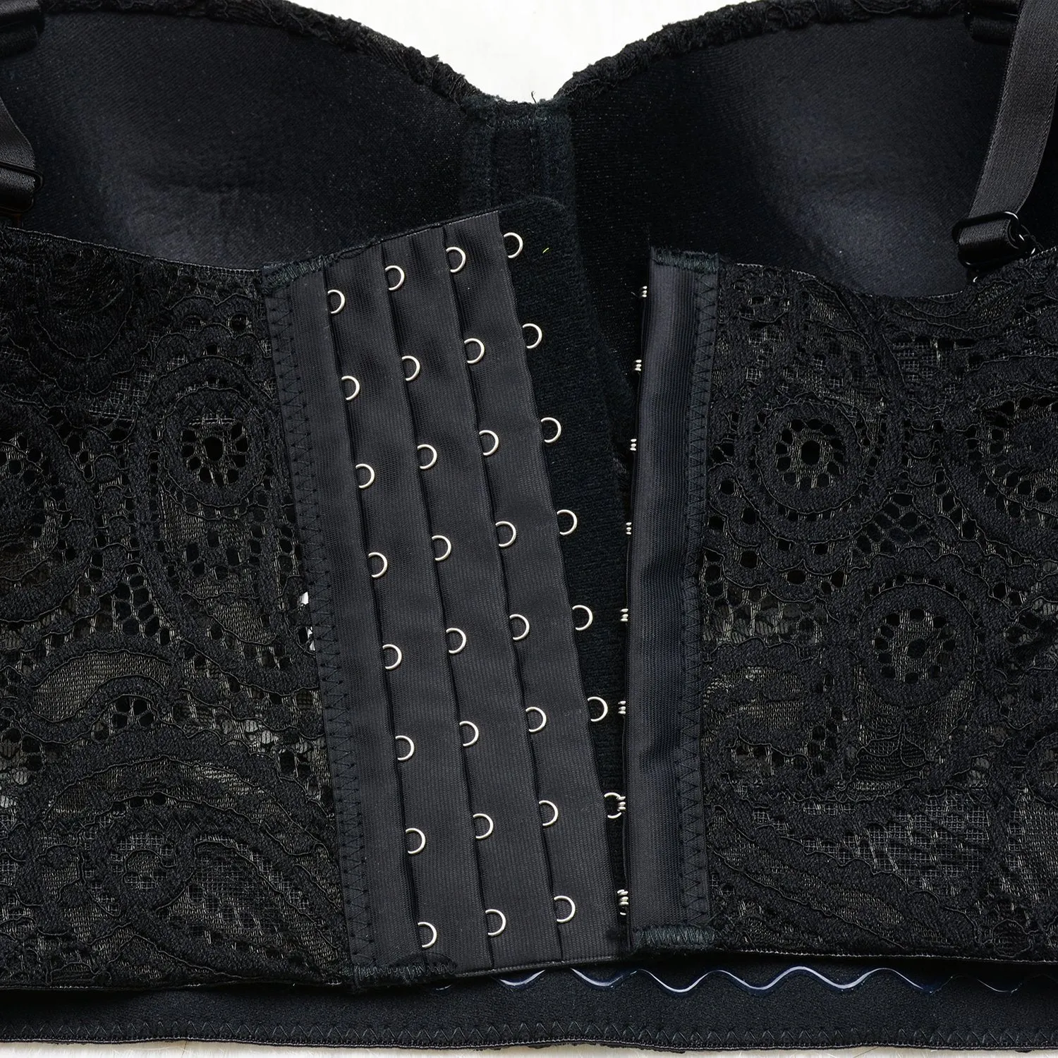 Women's Paisley Mesh Lace Bustier Crop Top Sexy Corset Top Bra Black