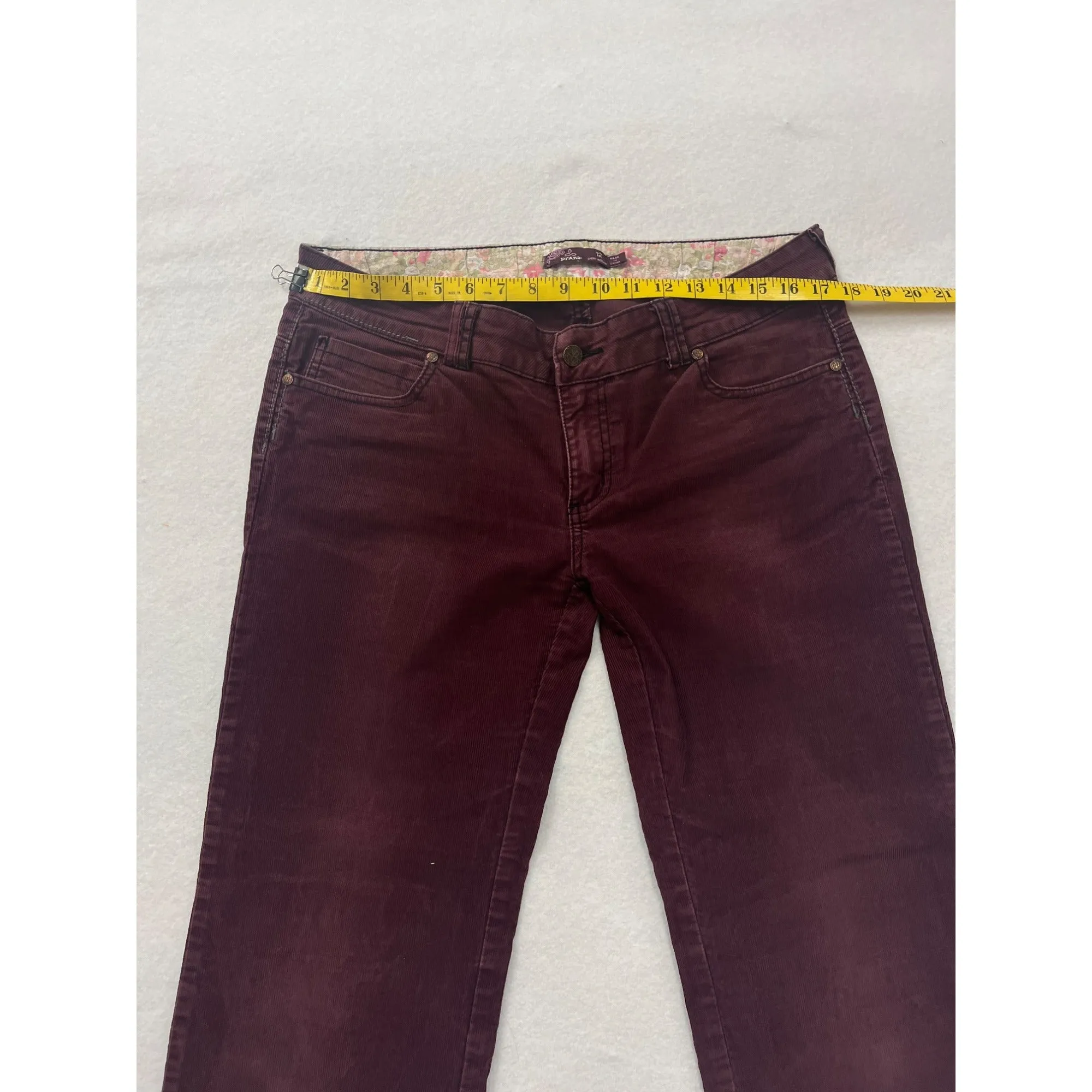 Women’s Prana  Burgundy Corduroy Pants #2950