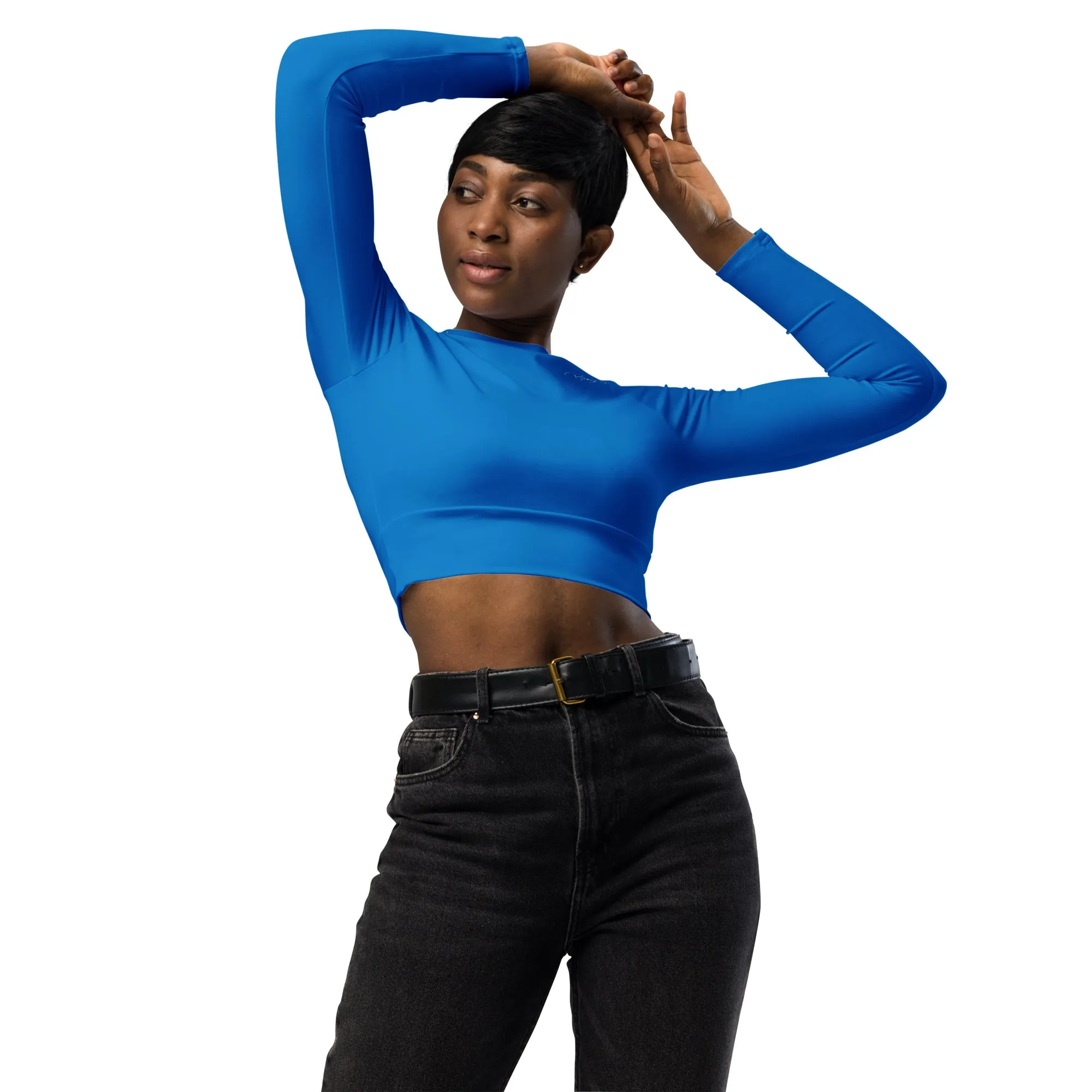 Women's Runway Girlz Crop Top (Blue/White)