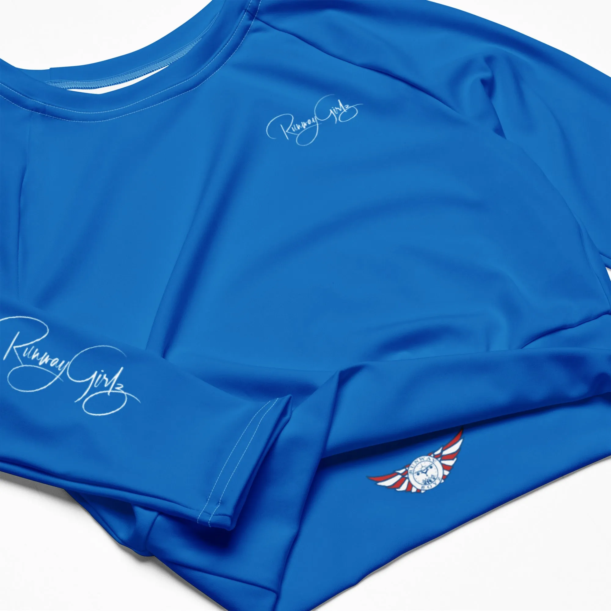 Women's Runway Girlz Crop Top (Blue/White)