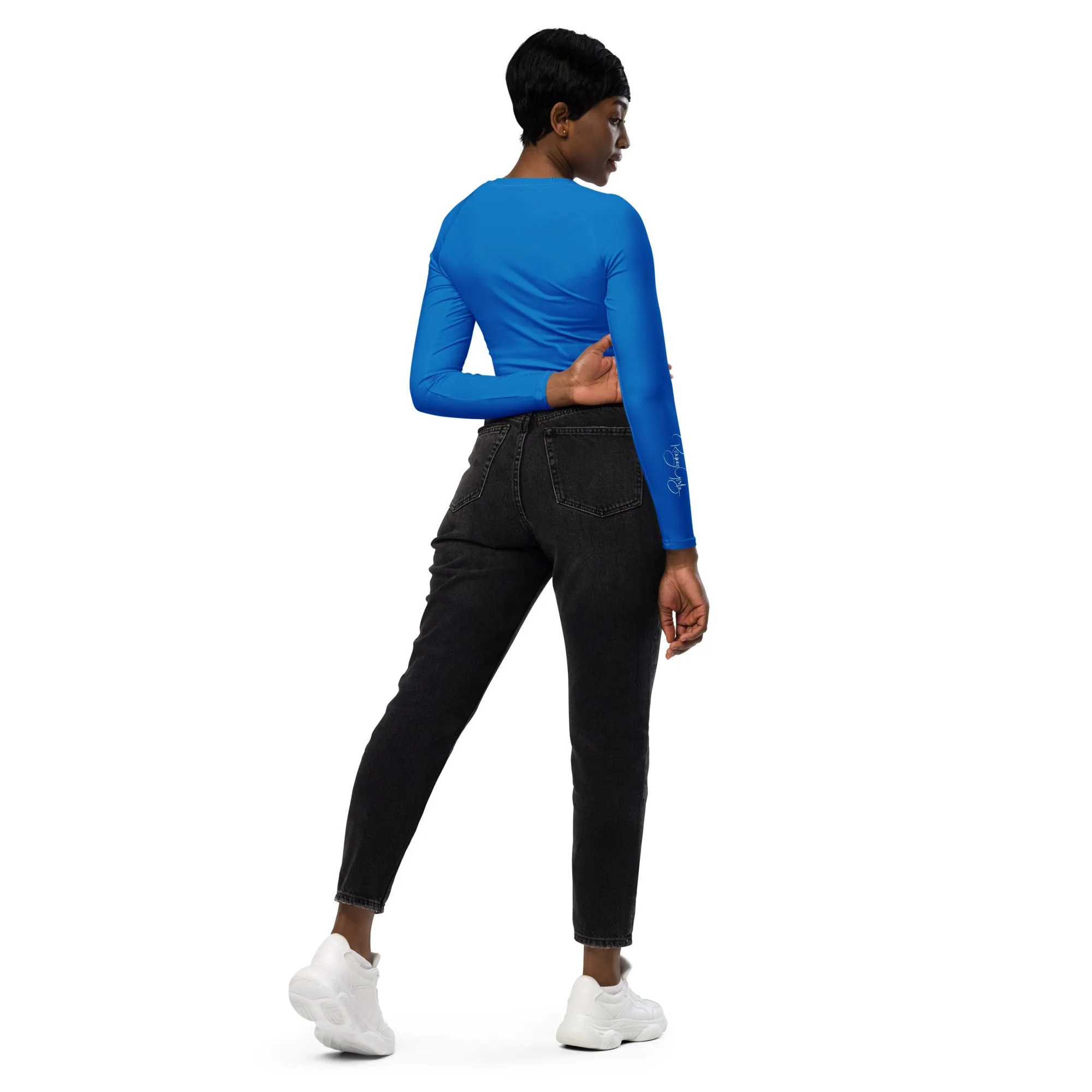 Women's Runway Girlz Crop Top (Blue/White)