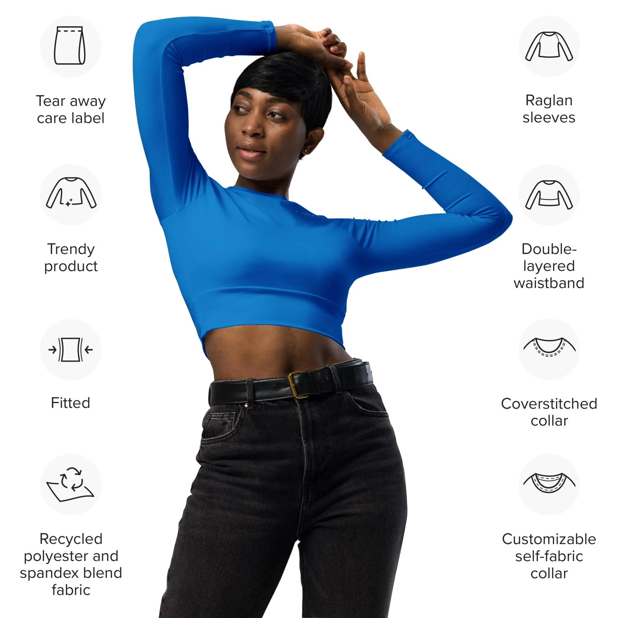 Women's Runway Girlz Crop Top (Blue/White)
