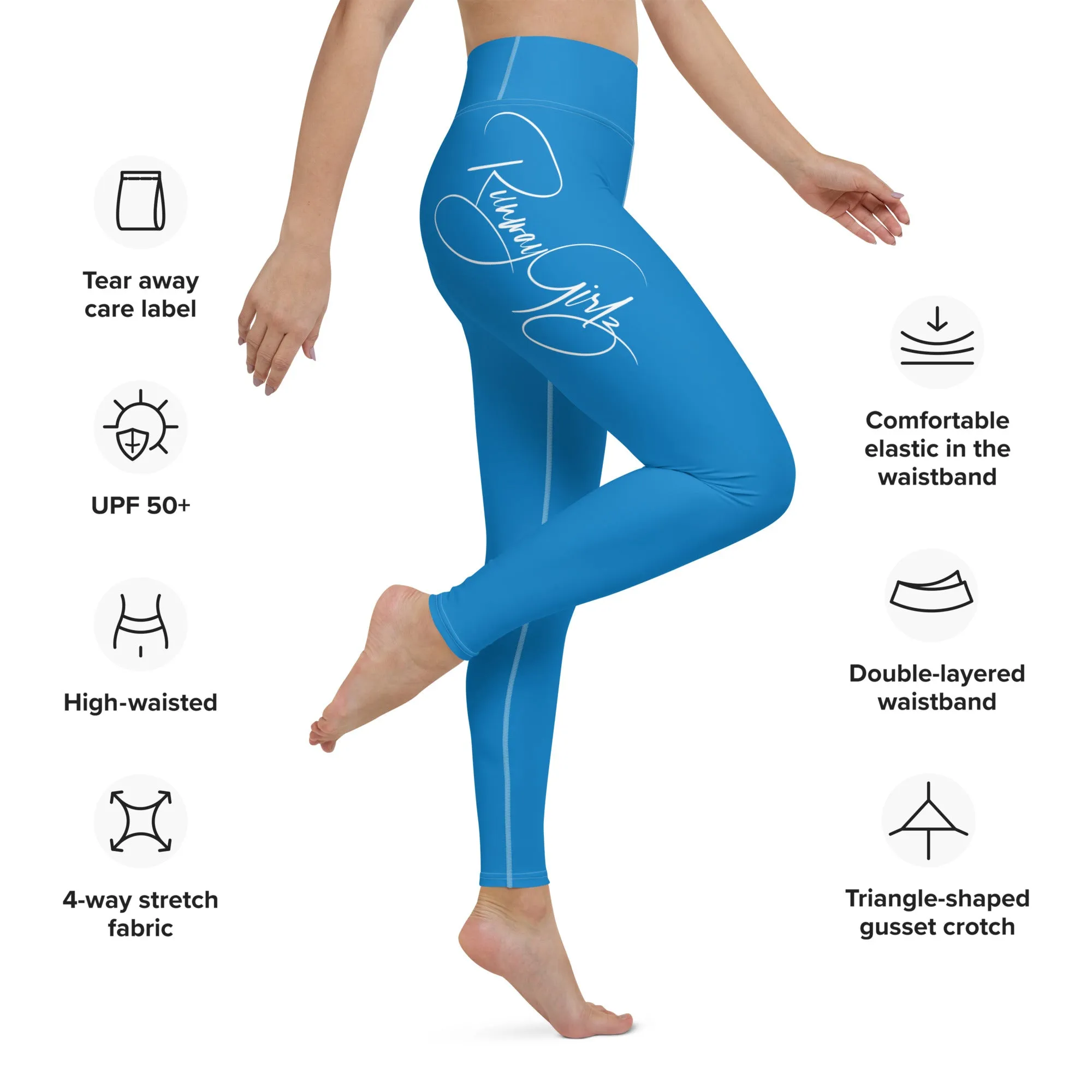 Women's Runway Girlz Yoga Leggings (Blue/White)