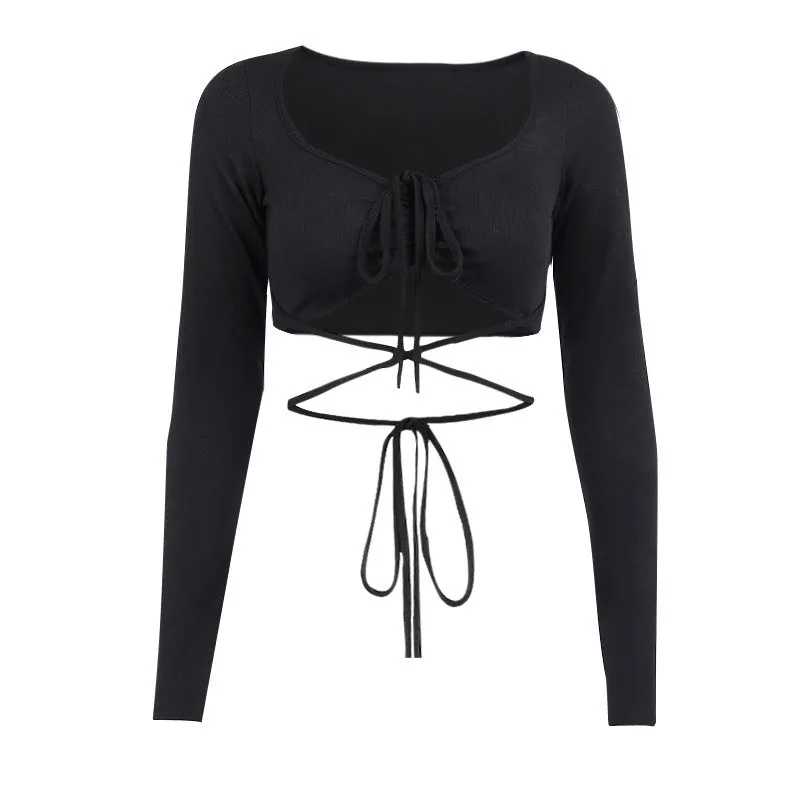 Women's Solid Color Beauty Back T-shirt Tube Top