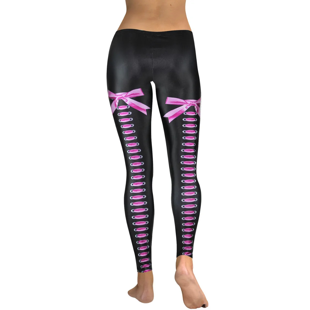 Women's Yoga Leggings -Lace Up Ribbon