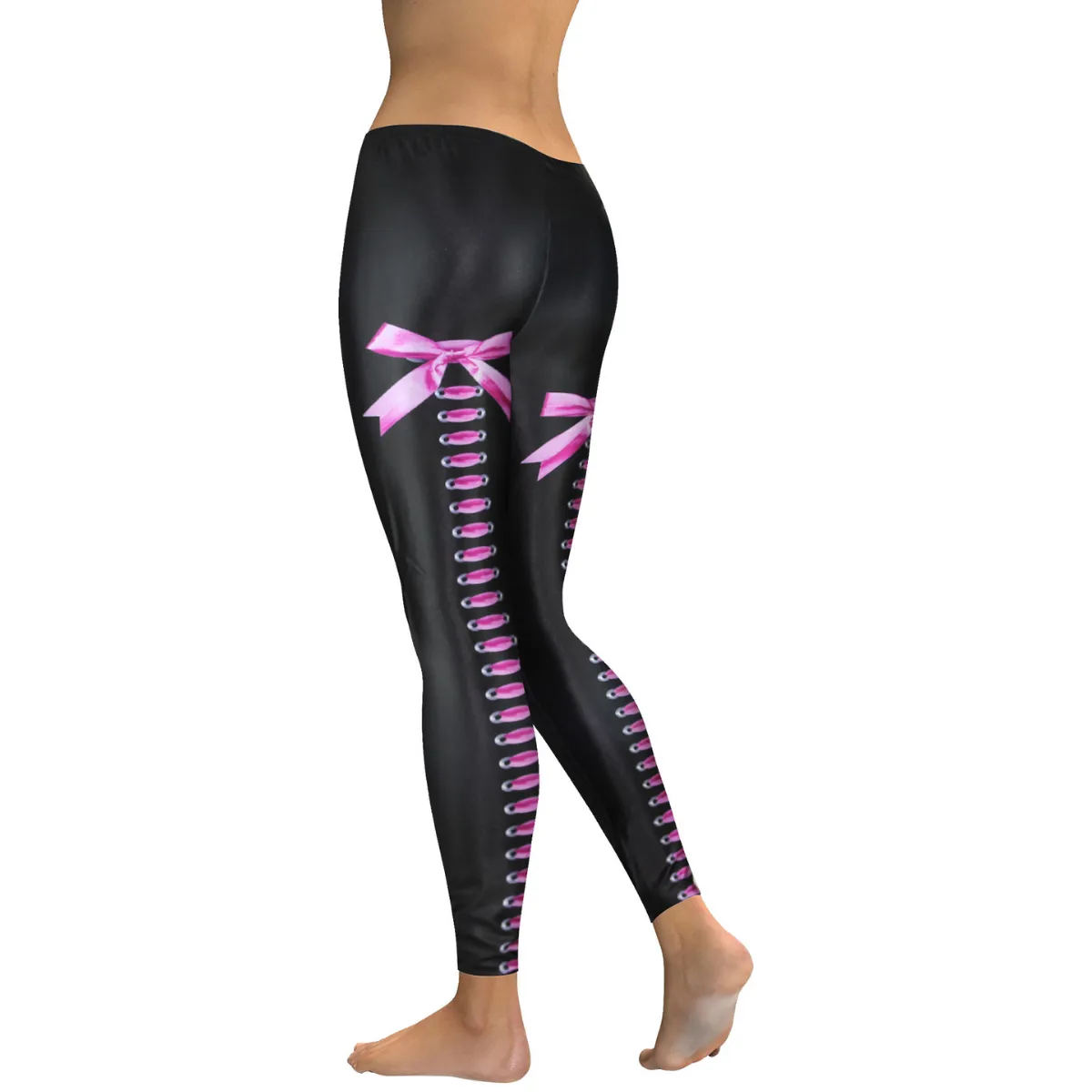 Women's Yoga Leggings -Lace Up Ribbon