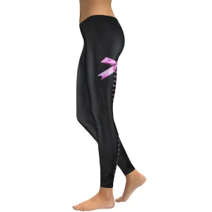 Women's Yoga Leggings -Lace Up Ribbon