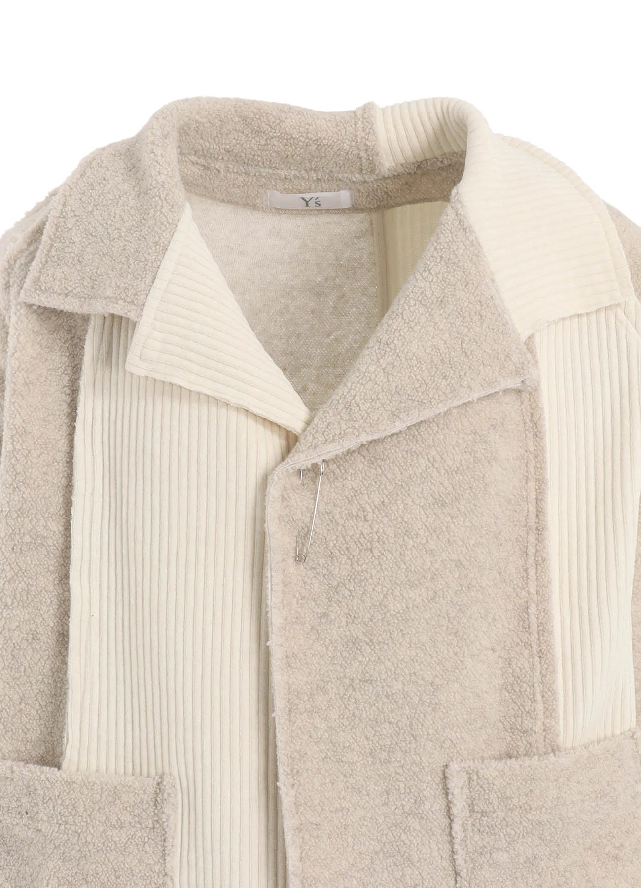 WOOL BREND PILE COAT WITH PIN