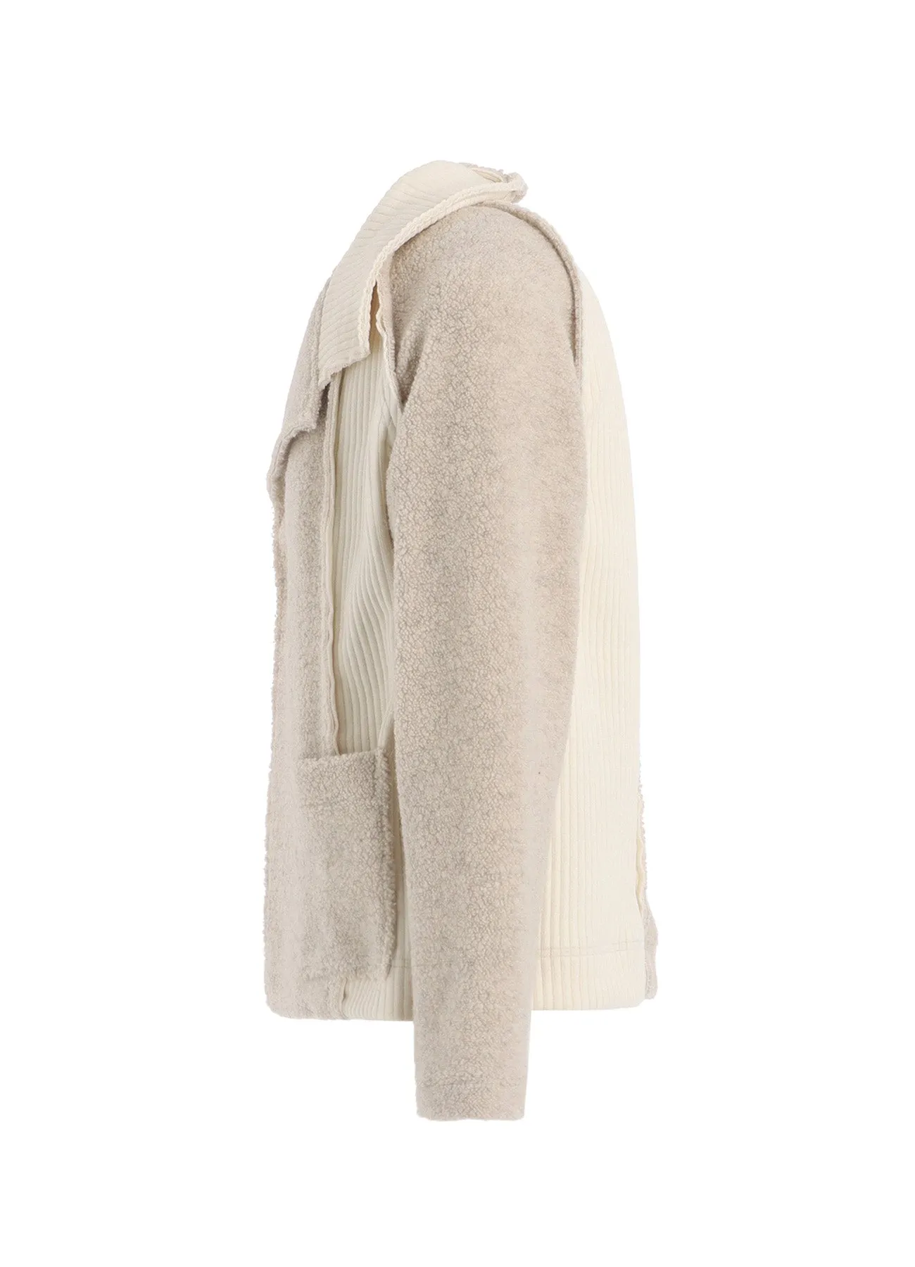 WOOL BREND PILE COAT WITH PIN