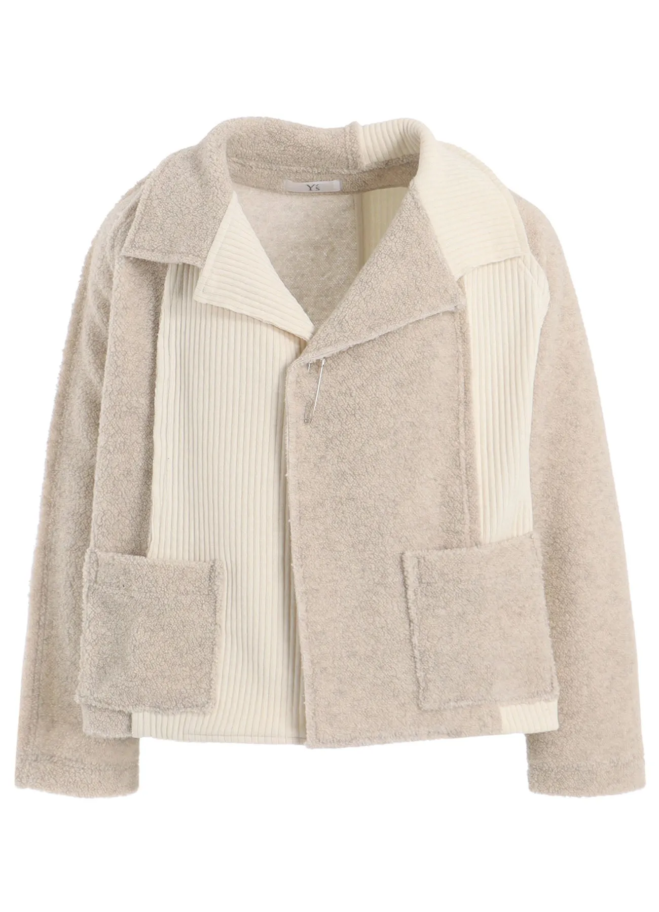 WOOL BREND PILE COAT WITH PIN