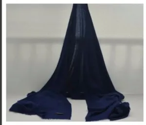 WOOL N CASHMERE BLEND NAVY SOFT SHAWLS