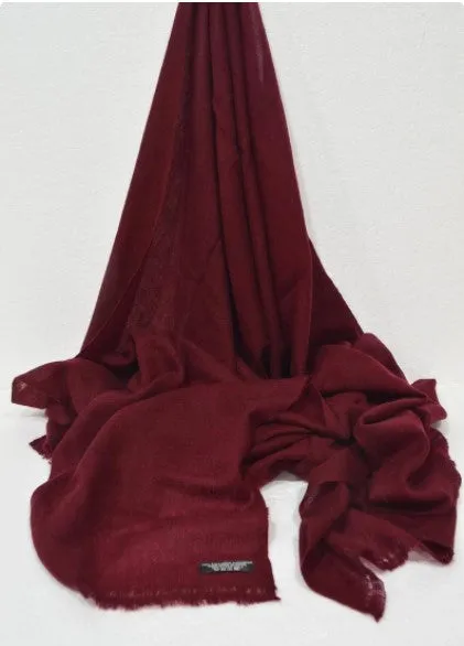 WOOL N CASHMERE BLEND SOFT SHAWLS 76X200CM