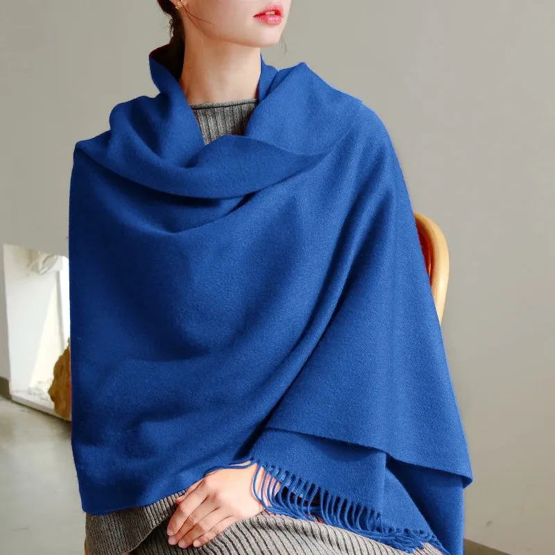 Wool Winter Scarf Women Fashion Shawl Adult Solid Scarves Luxury Autumn Shawls and Wraps  Poncho Scarfs for Ladies Unisex Wrap