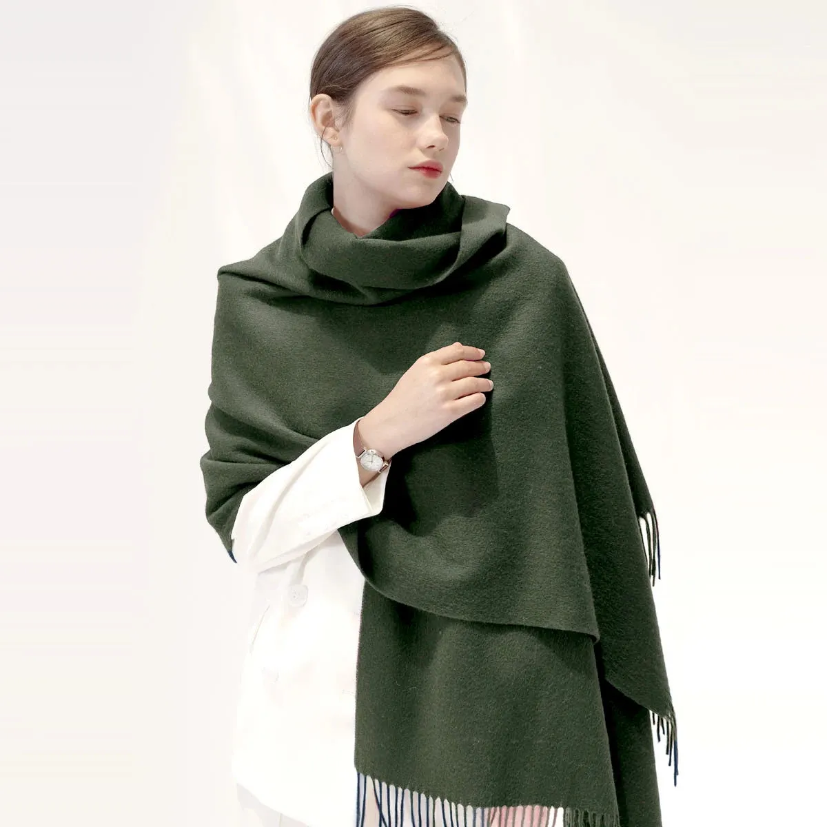 Wool Winter Scarf Women Fashion Shawl Adult Solid Scarves Luxury Autumn Shawls and Wraps  Poncho Scarfs for Ladies Unisex Wrap