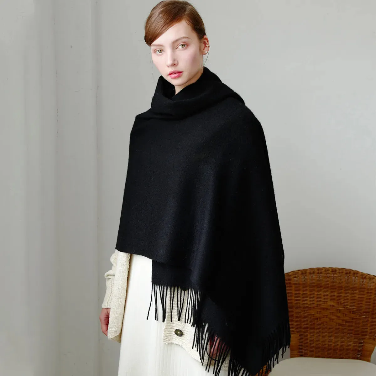 Wool Winter Scarf Women Fashion Shawl Adult Solid Scarves Luxury Autumn Shawls and Wraps  Poncho Scarfs for Ladies Unisex Wrap
