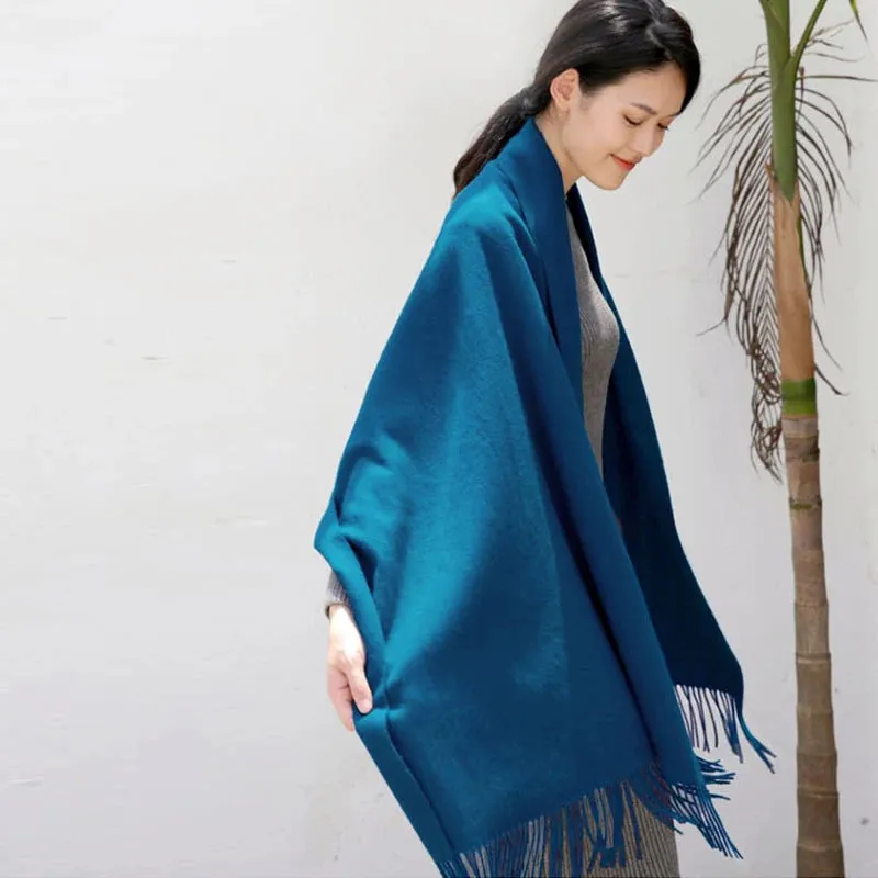 Wool Winter Scarf Women Fashion Shawl Adult Solid Scarves Luxury Autumn Shawls and Wraps  Poncho Scarfs for Ladies Unisex Wrap