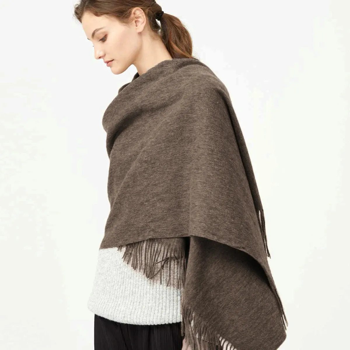 Wool Winter Scarf Women Fashion Shawl Adult Solid Scarves Luxury Autumn Shawls and Wraps  Poncho Scarfs for Ladies Unisex Wrap