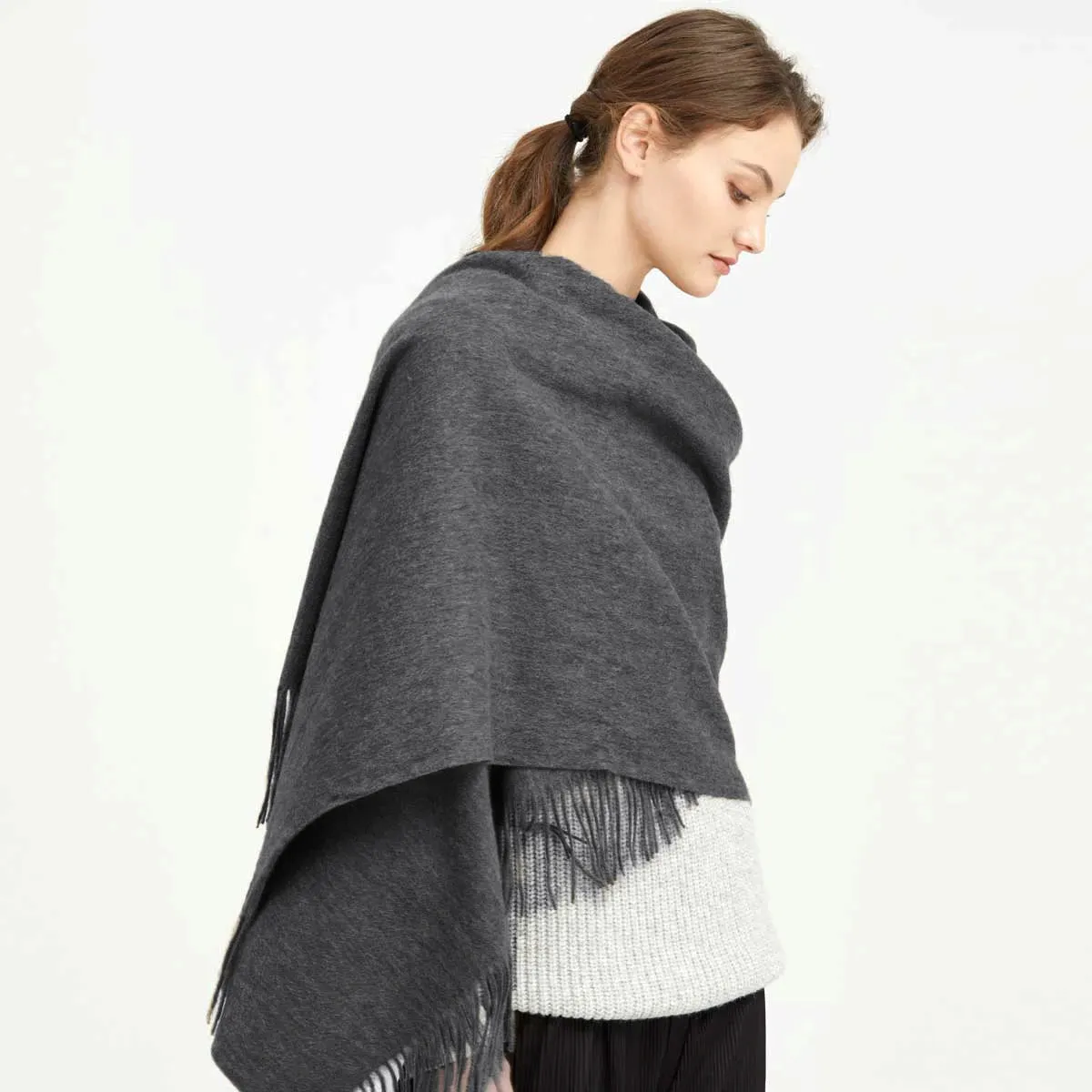 Wool Winter Scarf Women Fashion Shawl Adult Solid Scarves Luxury Autumn Shawls and Wraps  Poncho Scarfs for Ladies Unisex Wrap