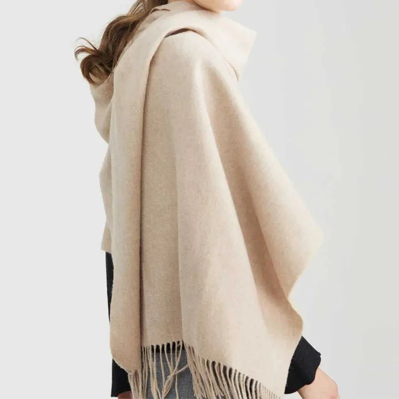 Wool Winter Scarf Women Fashion Shawl Adult Solid Scarves Luxury Autumn Shawls and Wraps  Poncho Scarfs for Ladies Unisex Wrap