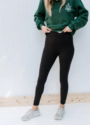 X V Front Black Leggings