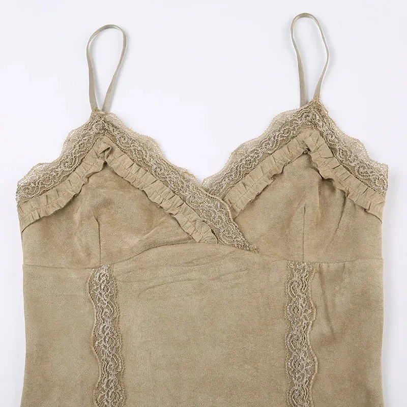 Y2K Lace Trim Mini Vest – Vintage Chic Meets Modern Comfort