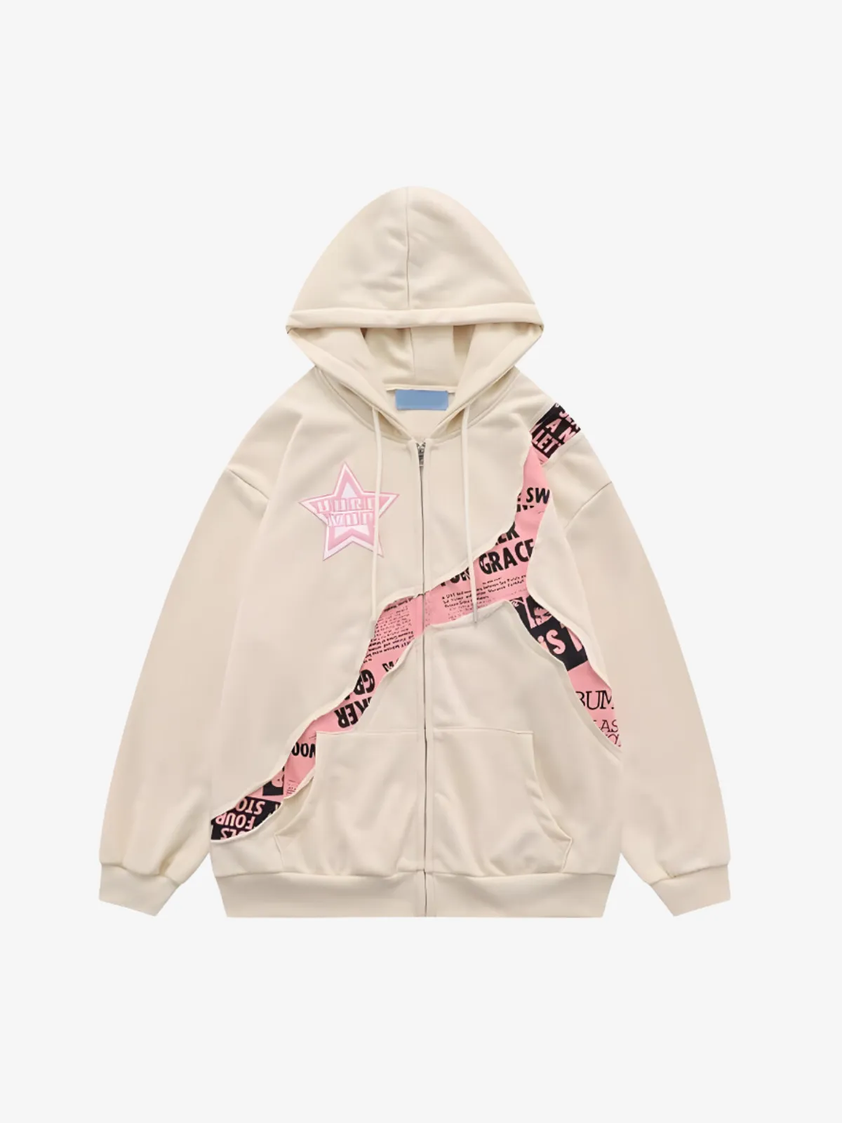 Y2K PRINTED PATCHWORK ZIP UP