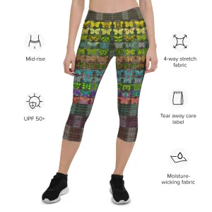 Yoga Capri Leggings (Her/Muliebris)(Butterfly Glade Tree Link Pride Stripes) RJSTHs2022 RJS
