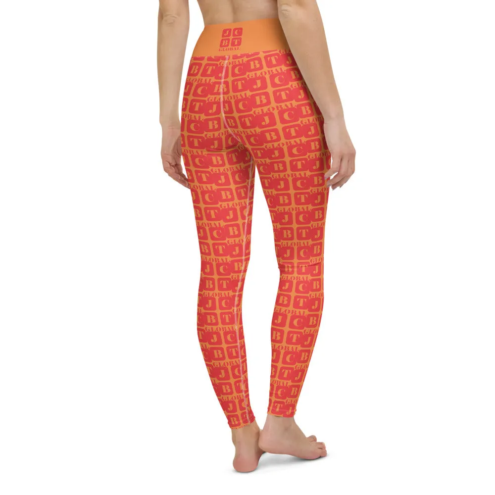 Yoga Leggings "2021-0131 Orange (Red Logo)"