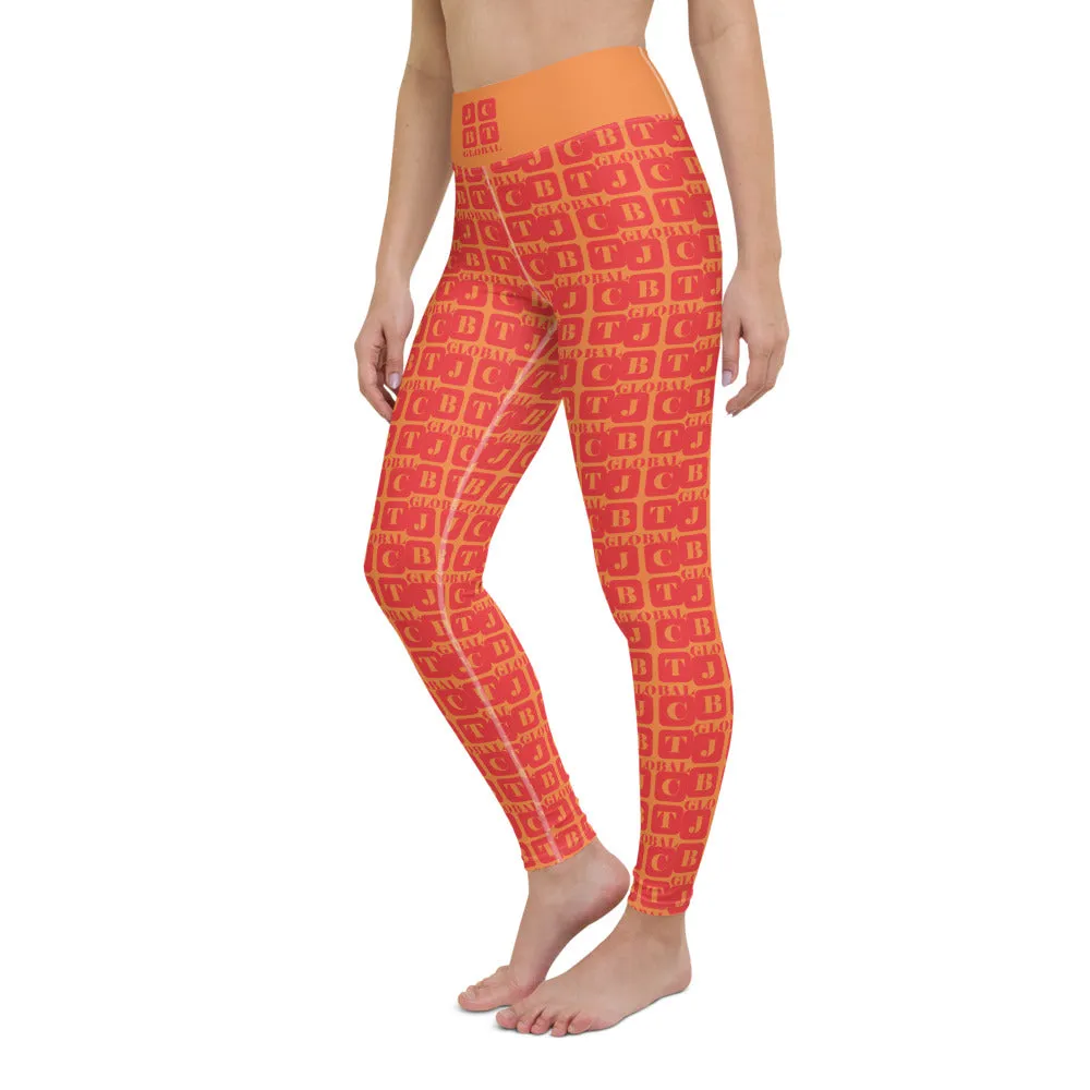 Yoga Leggings "2021-0131 Orange (Red Logo)"