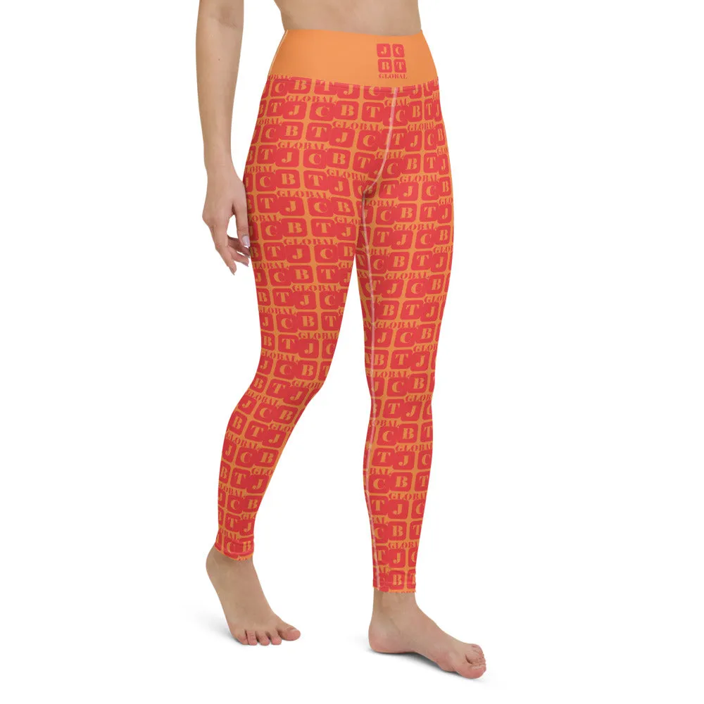 Yoga Leggings "2021-0131 Orange (Red Logo)"