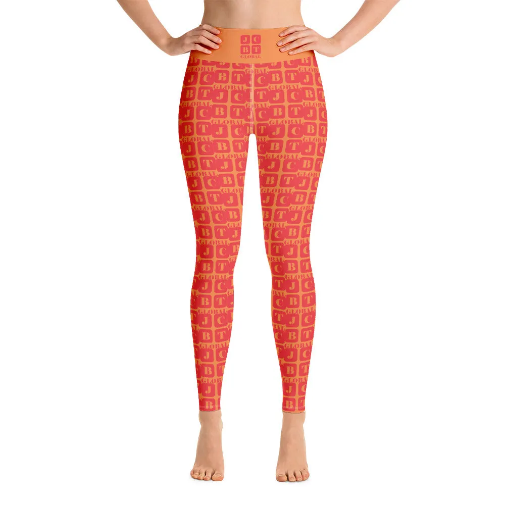 Yoga Leggings "2021-0131 Orange (Red Logo)"