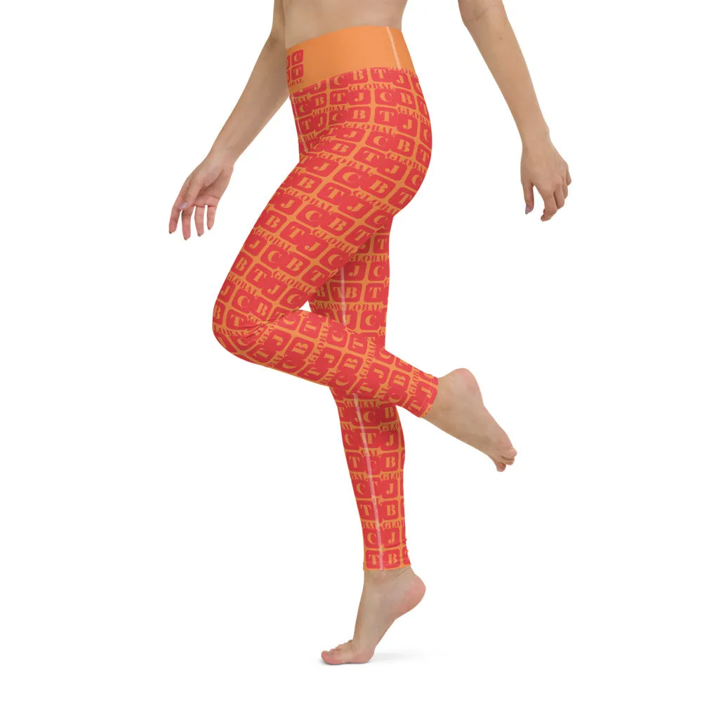 Yoga Leggings "2021-0131 Orange (Red Logo)"