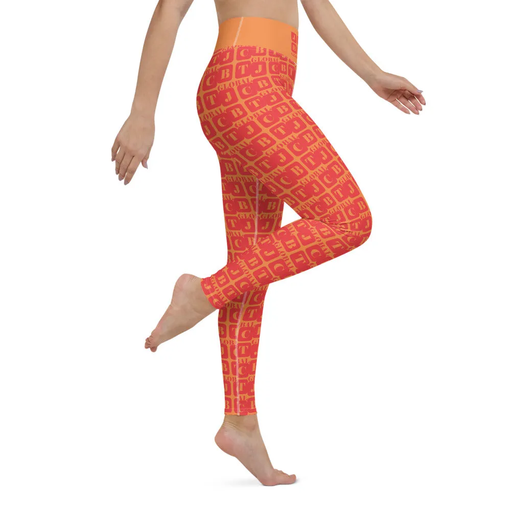 Yoga Leggings "2021-0131 Orange (Red Logo)"