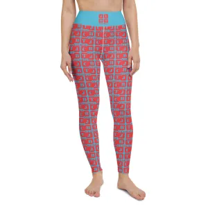 Yoga Leggings "2021-0151 Baby Blue (Red Logo)"