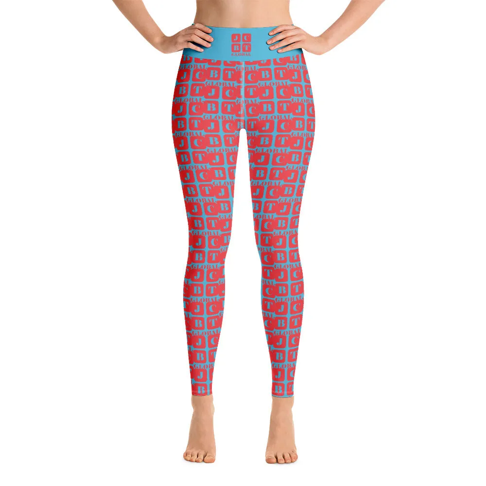 Yoga Leggings "2021-0151 Baby Blue (Red Logo)"