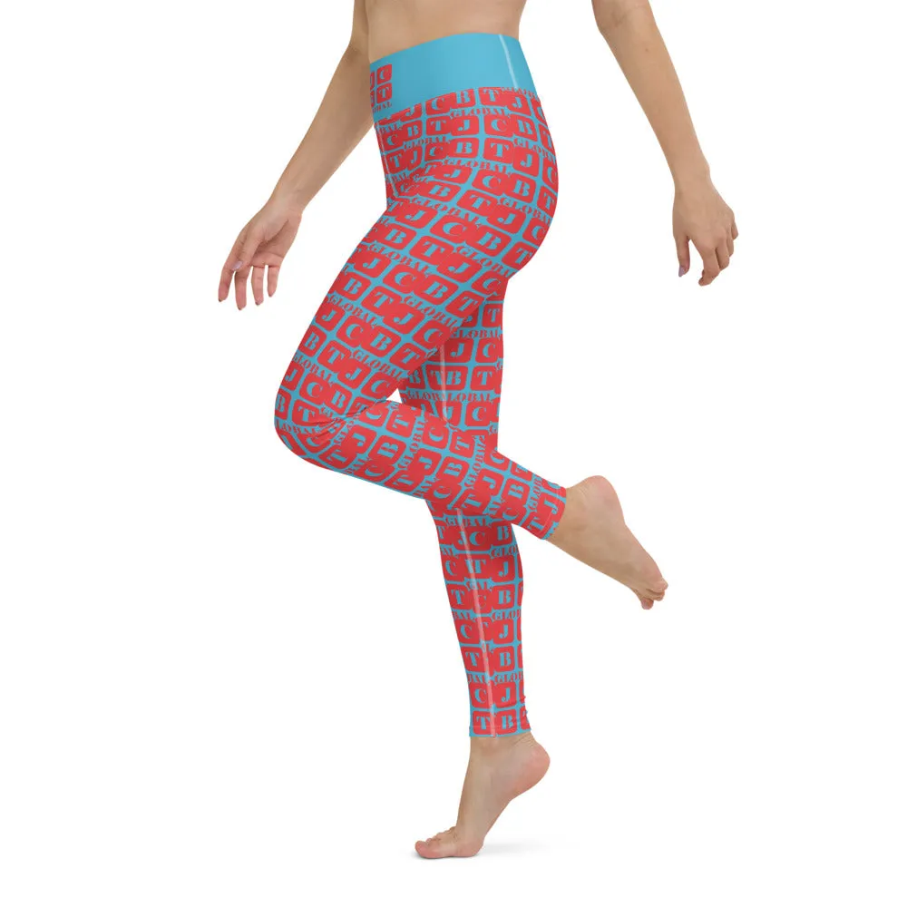Yoga Leggings "2021-0151 Baby Blue (Red Logo)"