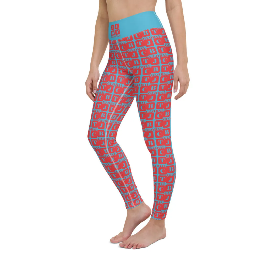 Yoga Leggings "2021-0151 Baby Blue (Red Logo)"