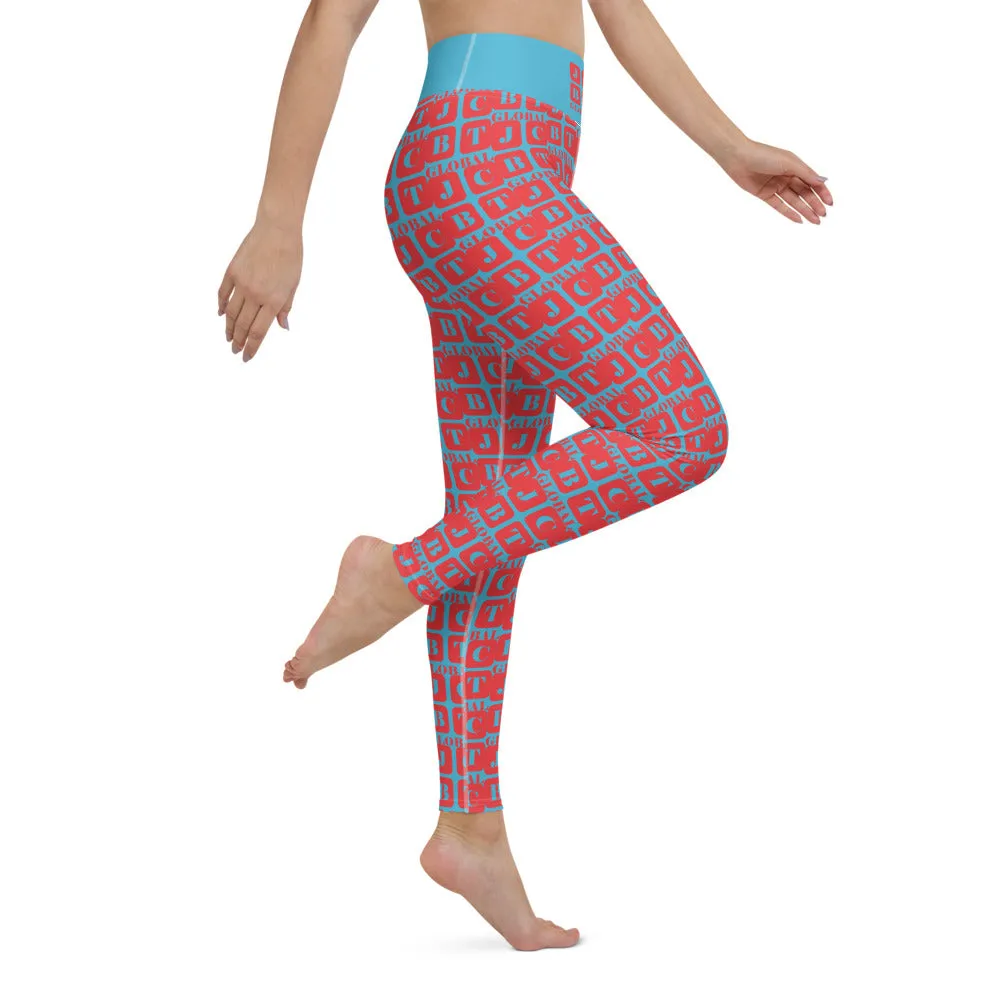 Yoga Leggings "2021-0151 Baby Blue (Red Logo)"