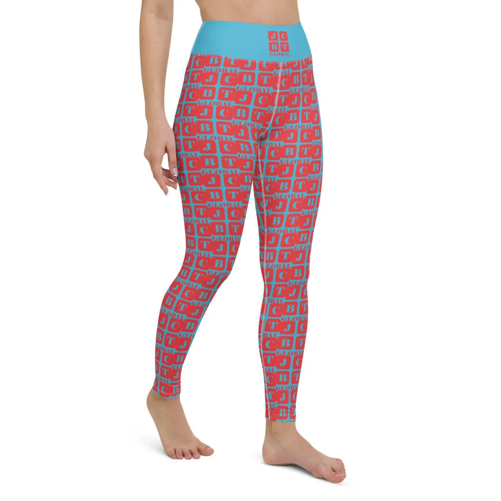 Yoga Leggings "2021-0151 Baby Blue (Red Logo)"