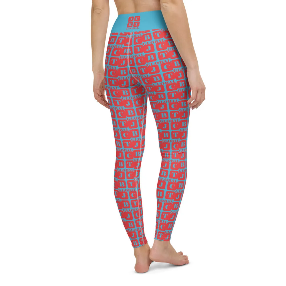 Yoga Leggings "2021-0151 Baby Blue (Red Logo)"