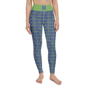 Yoga Leggings "2021-0331 Green (Blue Logo)"