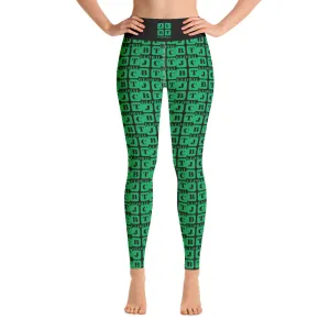 Yoga Leggings "2021-0451 Black (Green Logo)"