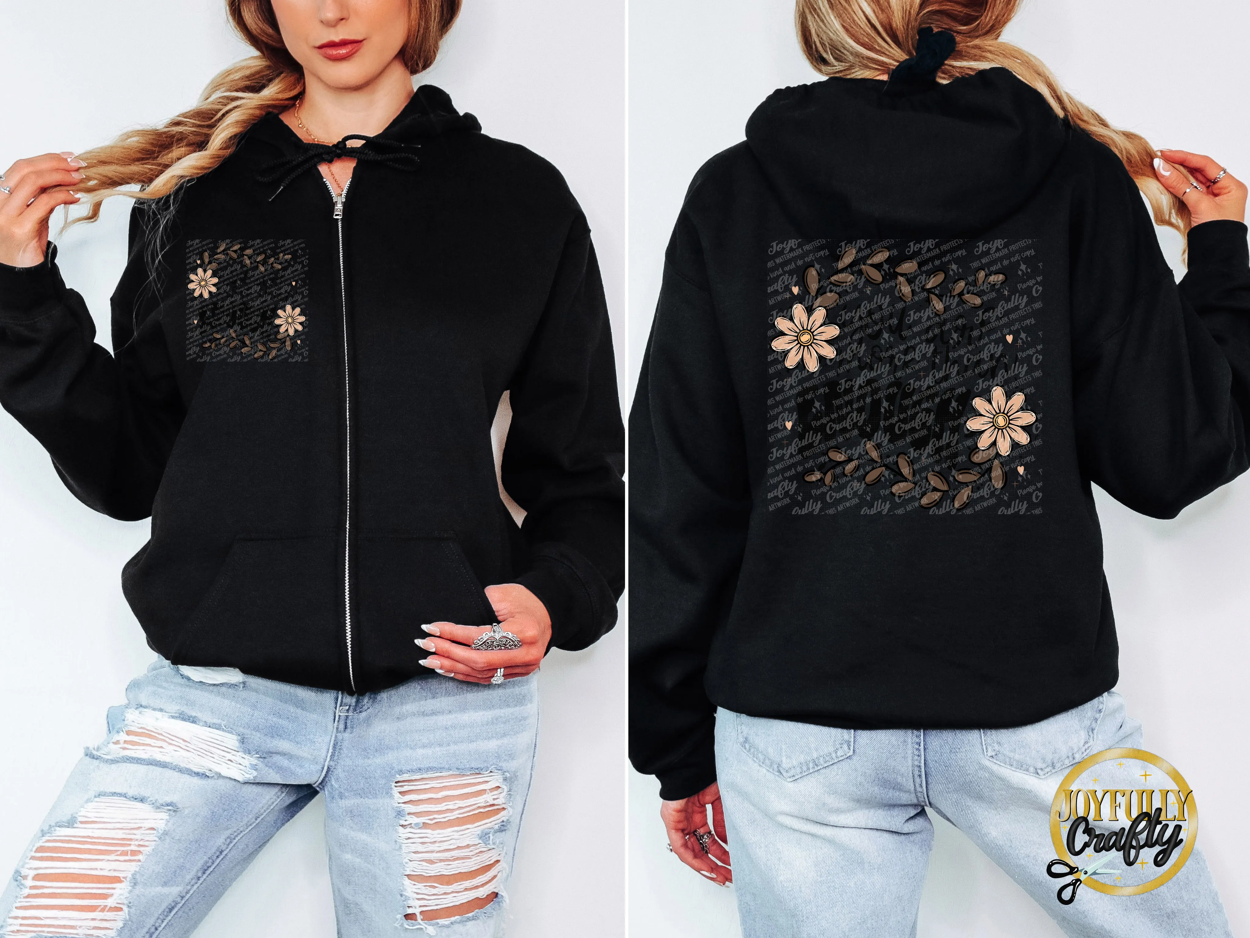 You Are More Than Enough Youth Zip Up Hoodie Pocket Design