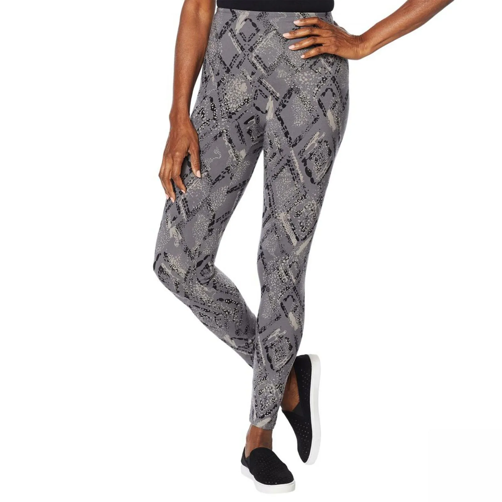 Yummie Women's Plus Size Rachel Printed Compact Cotton Leggings