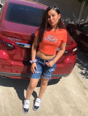 Zebra Drippin Sauce | Coral Crop Top Tee