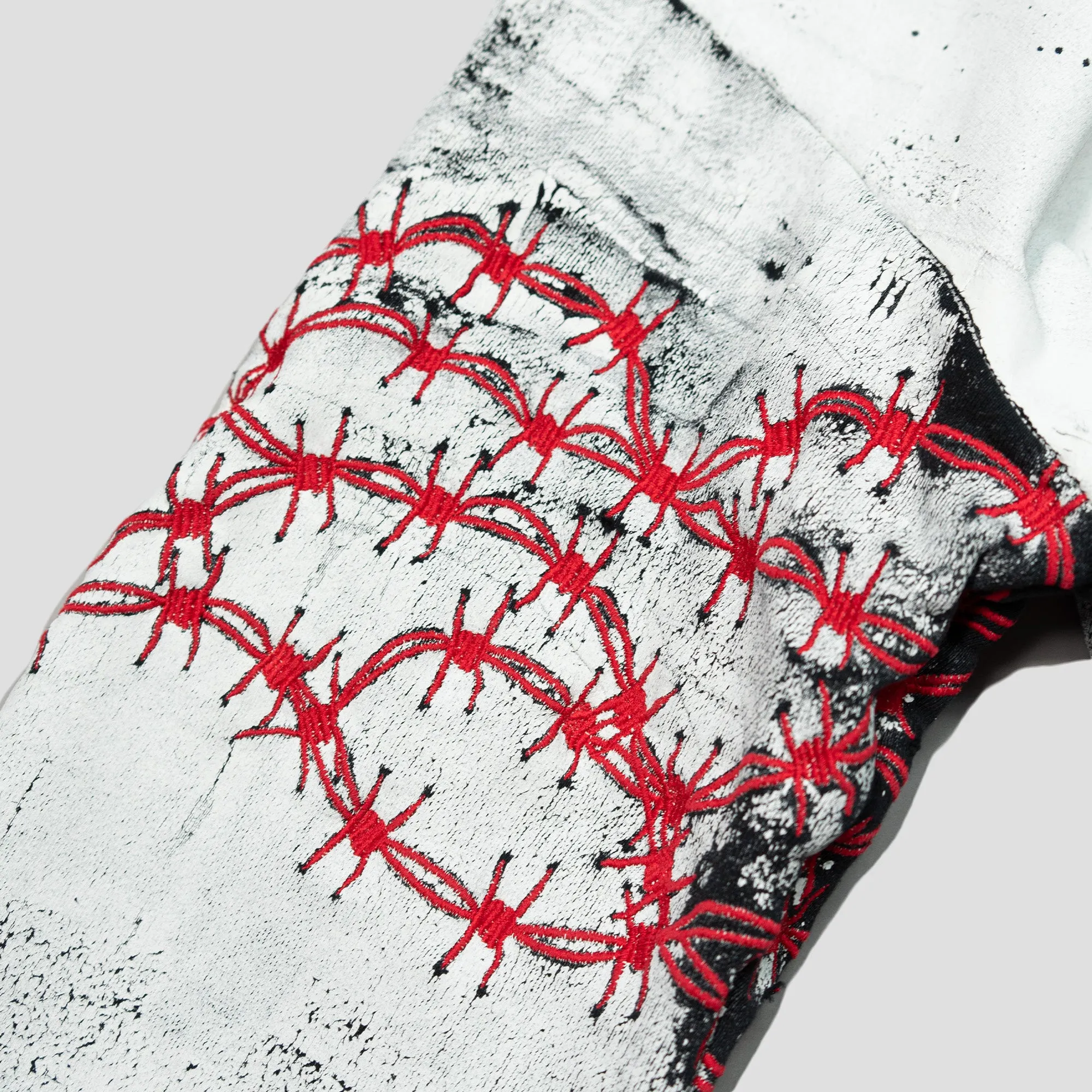 ZIP-UP HOODIE WITH EMBROIDERED BARBED WIRE