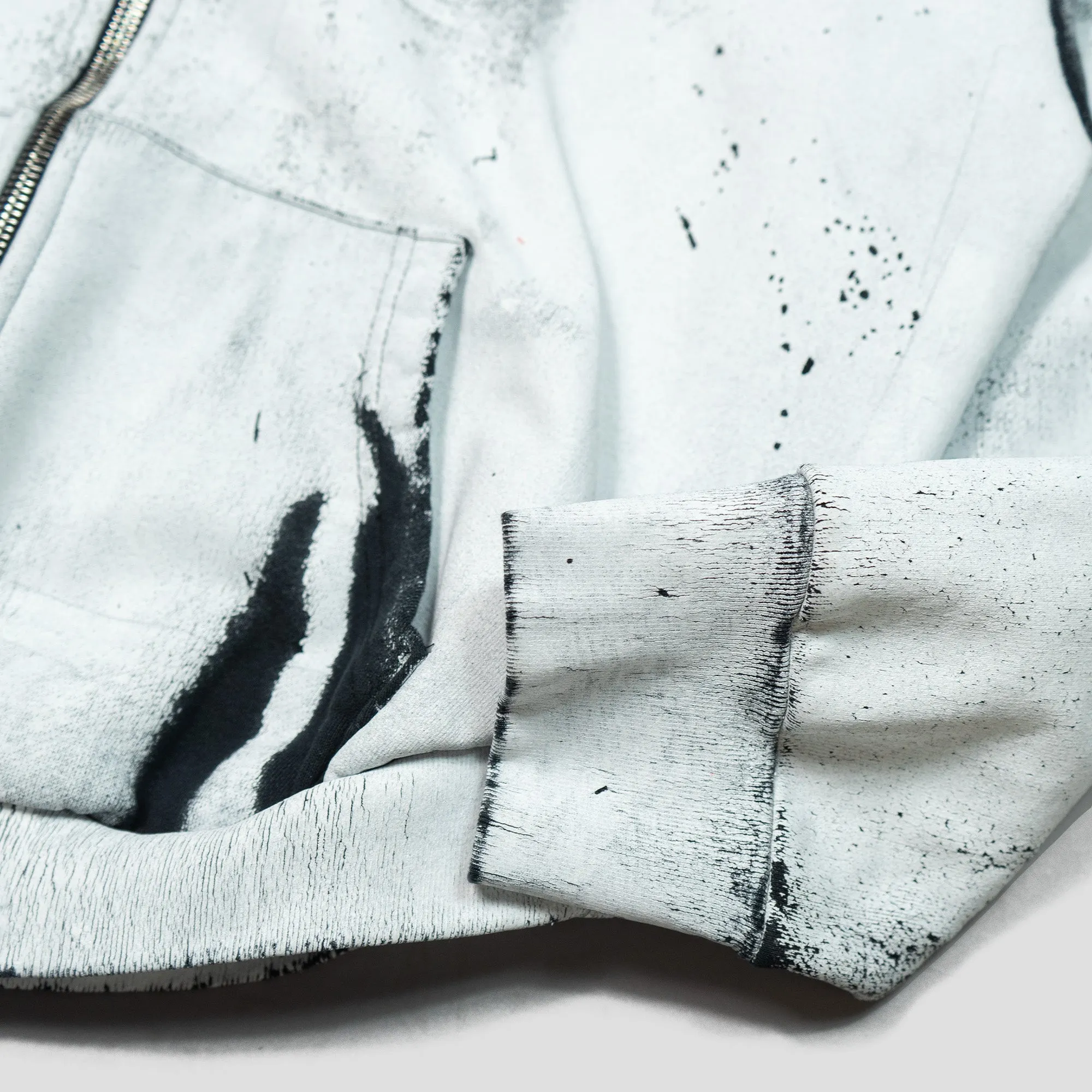 ZIP-UP HOODIE WITH EMBROIDERED BARBED WIRE